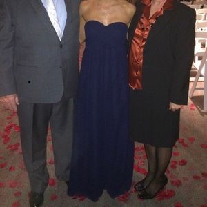 Bill Levkoff - Navy Blue, Floor Length Gown